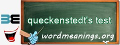 WordMeaning blackboard for queckenstedt's test